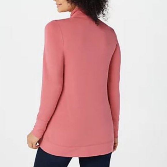 H by Halston French Terry Funnel Neck Top Pockets - Picture 2 of 2